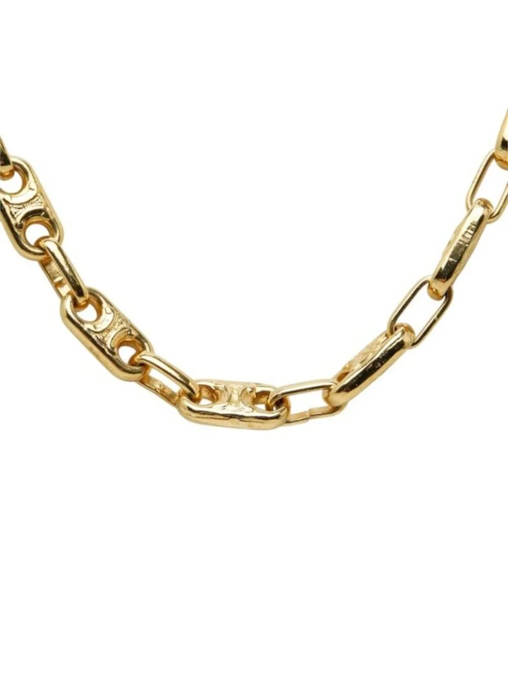 Celine Macadam Long Chain Necklace Gold Plated